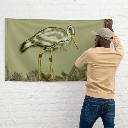 Oseli African Art Chekeleke Flag (The Egret)